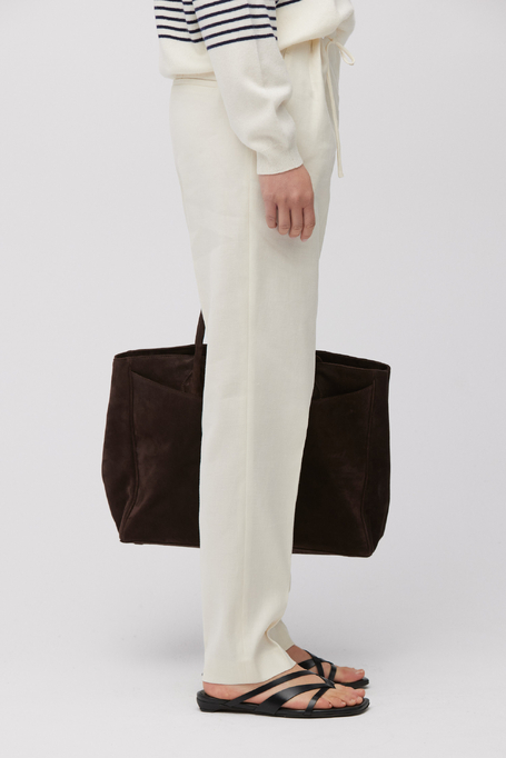 Pantaloni albi cu in alb