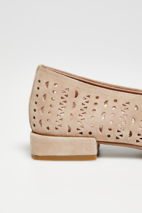 Balerini bej din piele naturală bej