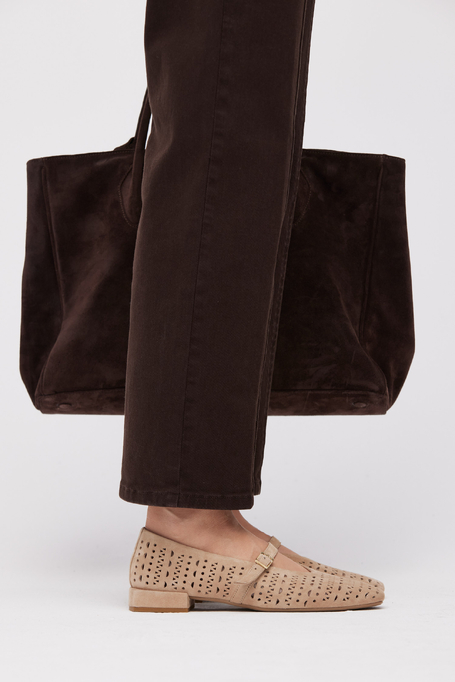 Balerini bej din piele naturală bej