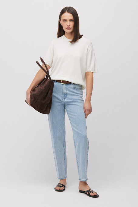 Jeans bleumarin cu talie înaltă - Patrizia Aryton