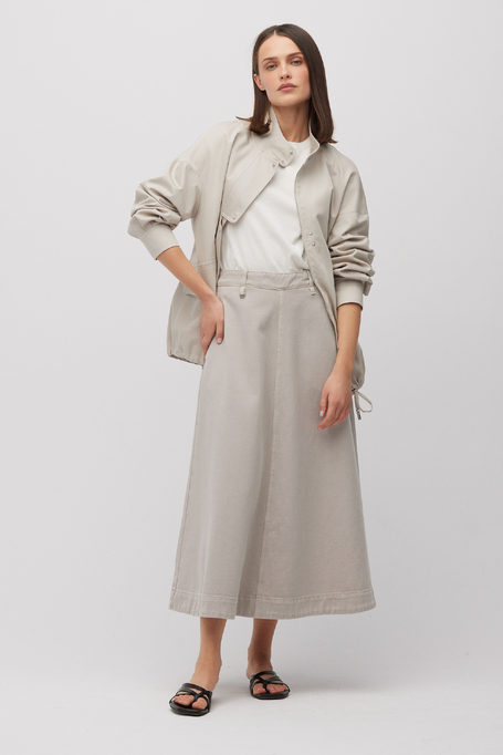 Fustă gri din denim cu lyocell gri