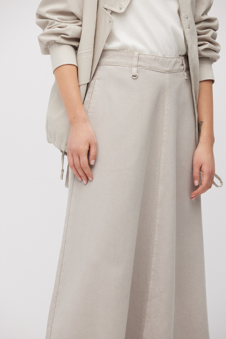 Fustă gri din denim cu lyocell gri