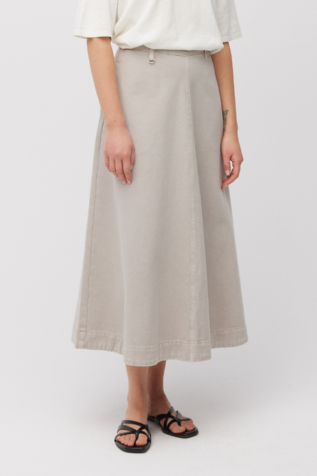 Fustă gri din denim cu lyocell gri