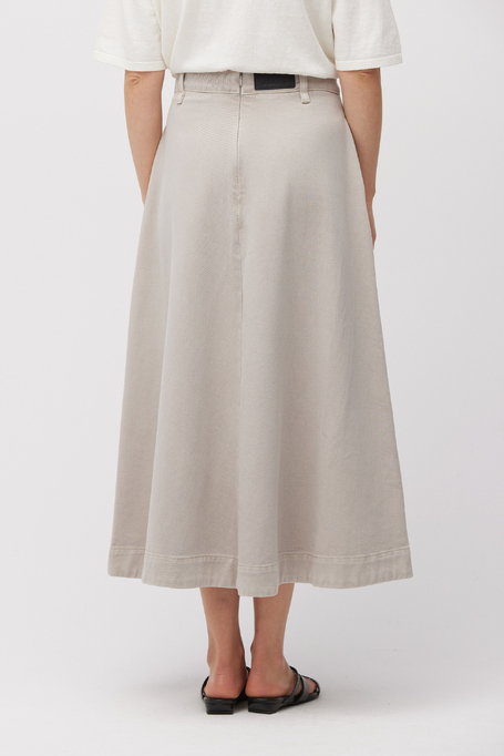 Fustă gri din denim cu lyocell gri