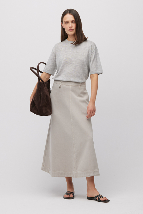 Bluză gri cu mătase și cașmir gri