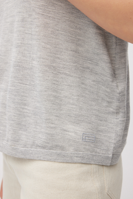 Bluză gri cu mătase și cașmir gri