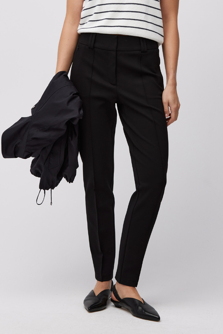 Pantaloni negri cu picior îngust negru