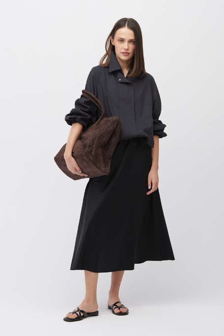 Fustă midi neagră din mătase - Patrizia Aryton