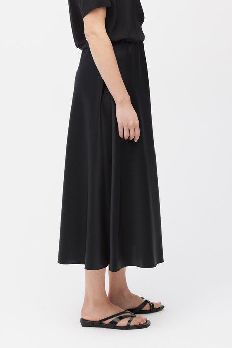 Fustă midi neagră din mătase - Patrizia Aryton