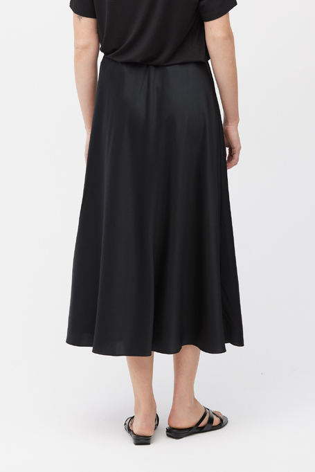 Fustă midi neagră din mătase - Patrizia Aryton