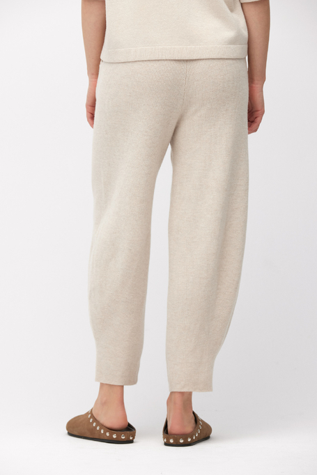 Pantaloni gri din tricot de lână merinos - Patrizia Aryton