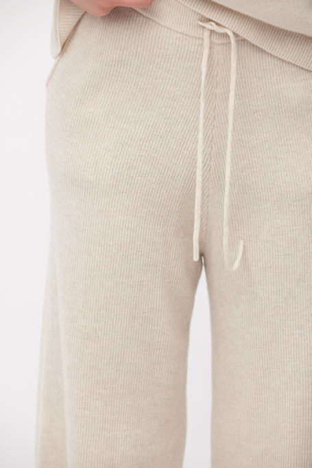 Pantaloni gri din tricot de lână merinos - Patrizia Aryton