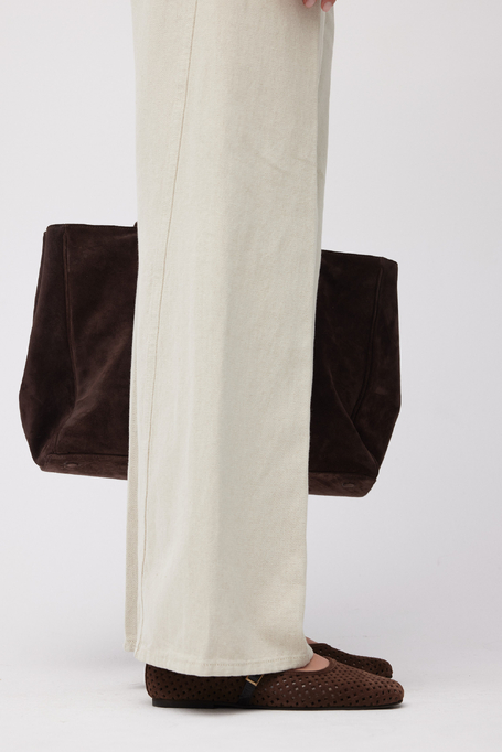 Jeans bej cu picior larg - Patrizia Aryton