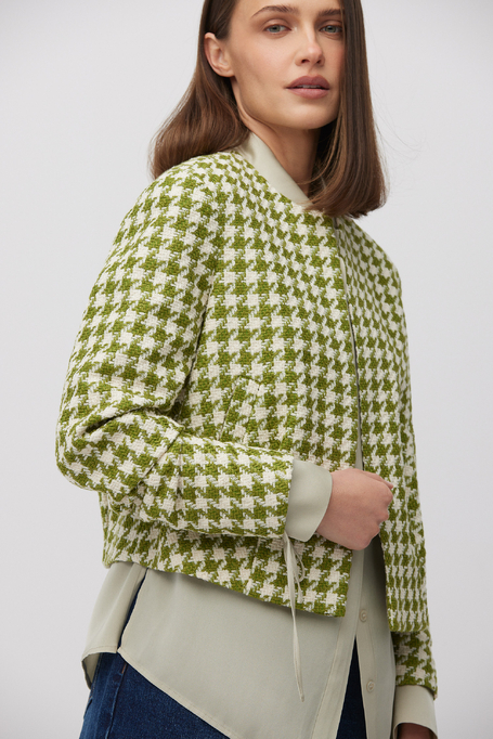 Sacou boxy cu model pepit verde - Patrizia Aryton