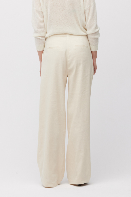Pantaloni bej largi cu in - Patrizia Aryton