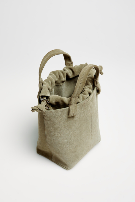 Geantă bucket verde din piele întoarsă - Patrizia Aryton