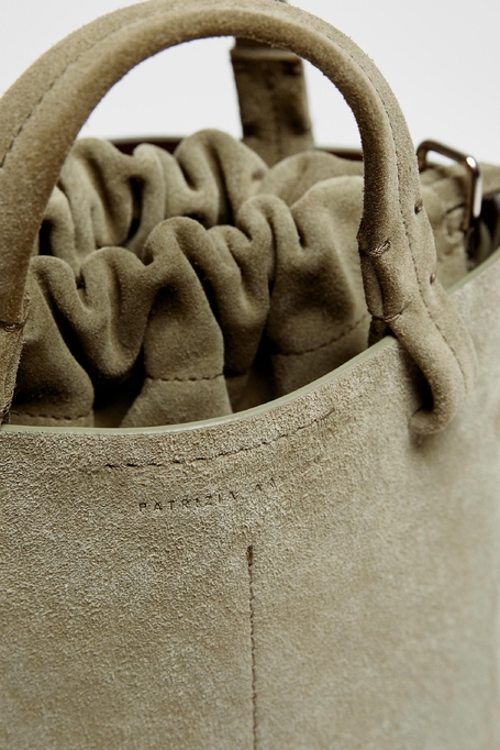 Geantă bucket verde din piele întoarsă - Patrizia Aryton