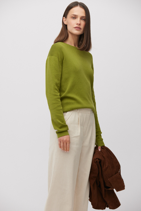 Bluză verde din bumbac și mătase - Patrizia Aryton