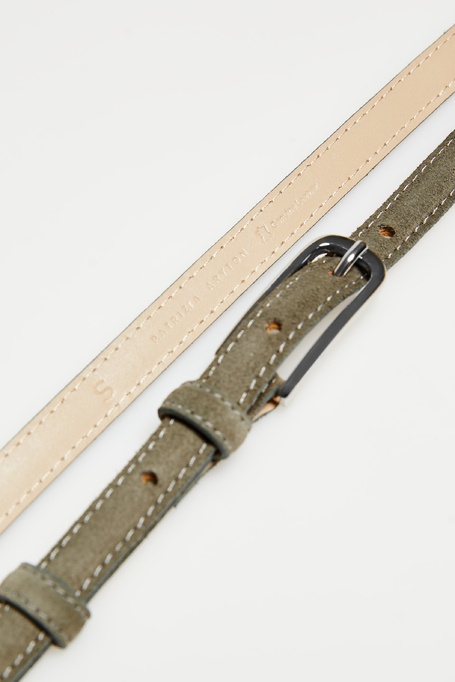 Curea verde din piele întoarsă - Patrizia Aryton