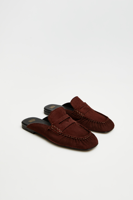 Mule maro din piele de nubuc