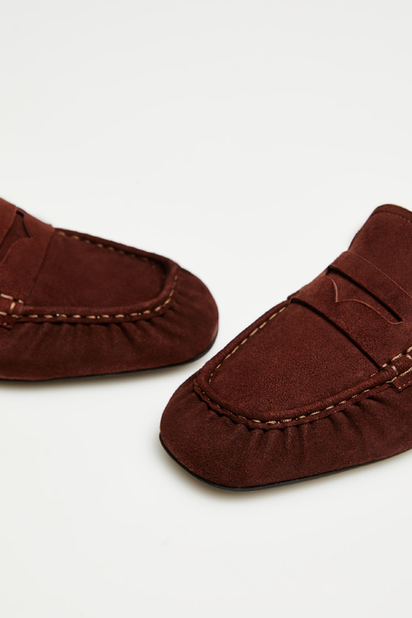 Mule maro din piele de nubuc