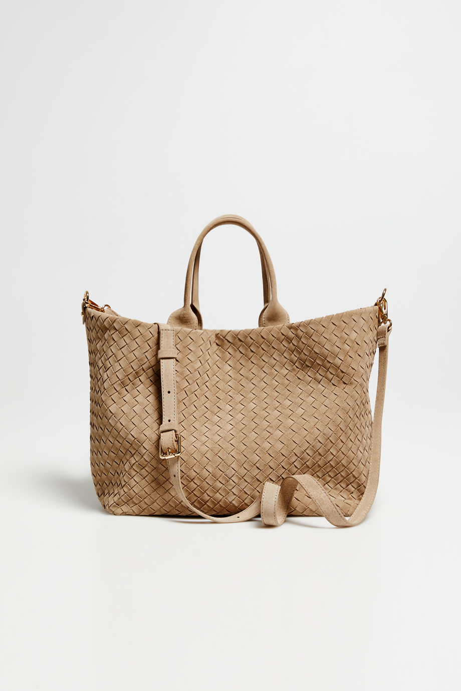 Geantă shopper bej împletită Geantă shopper bej împletită