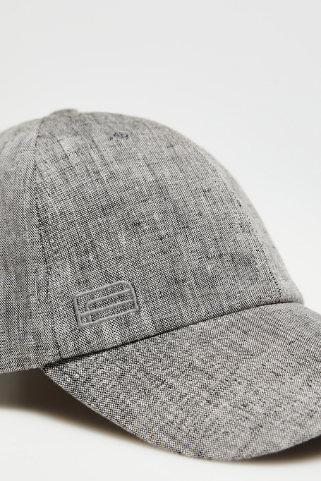 Șapcă gri din in cu cozoroc