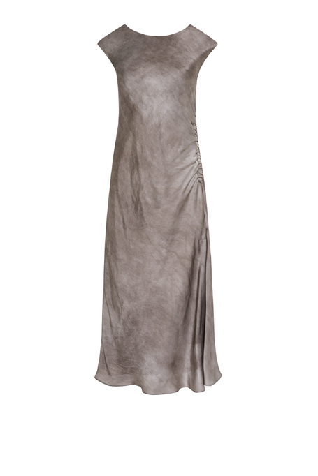 Rochie midi din mătase cu șliț