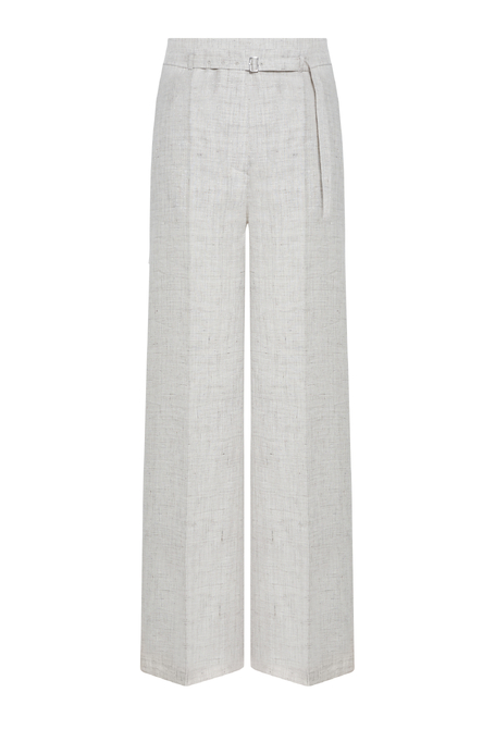 Pantaloni bej largi pentru costum