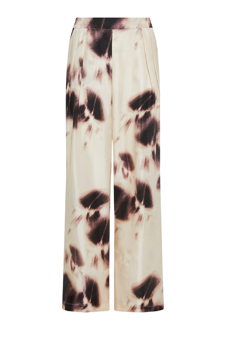 Pantaloni largi din mătase cu model