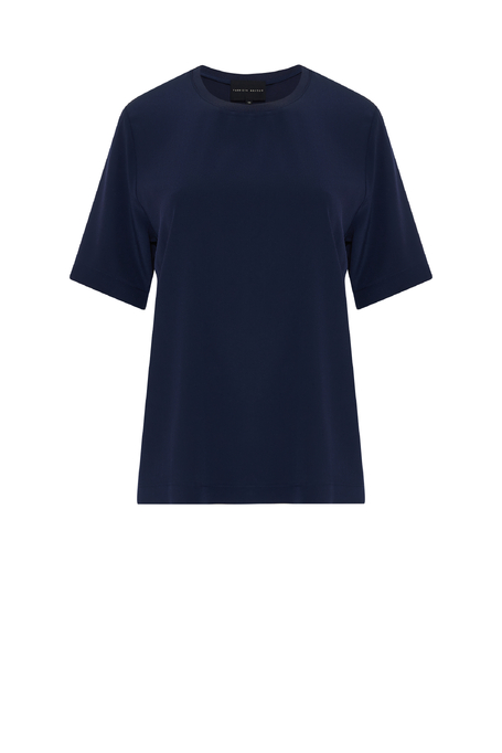 Bluză Brigitte bleumarin cu mătase - Patrizia Aryton