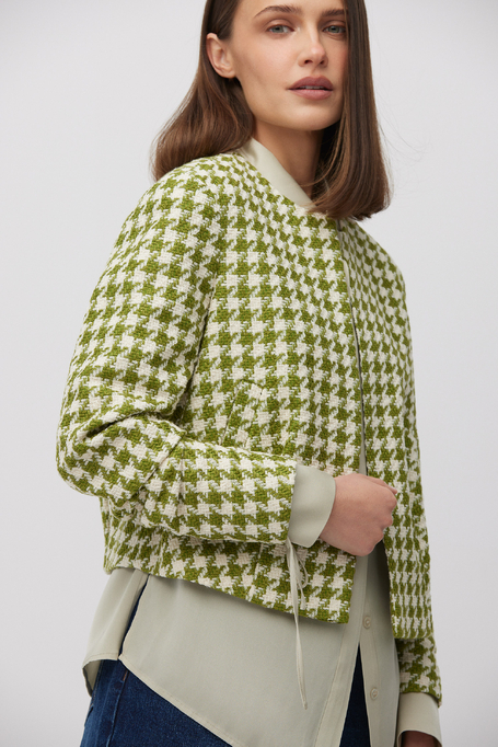 Sacou boxy cu model pepit verde - Patrizia Aryton