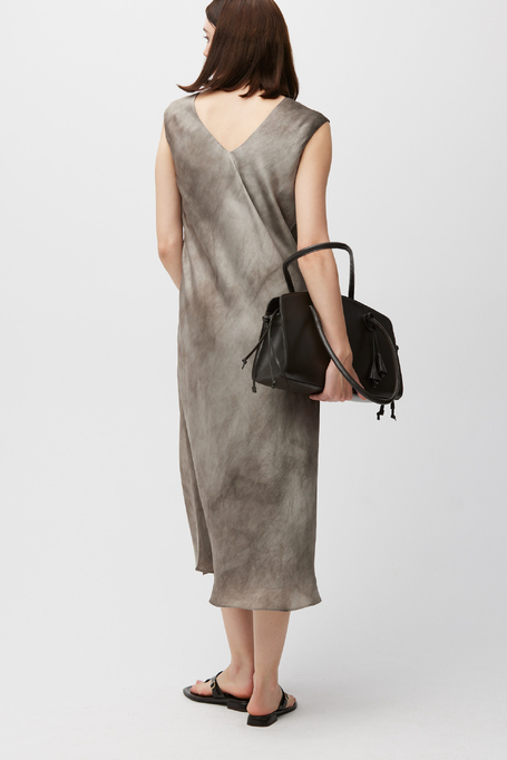 Rochie midi din mătase cu șliț