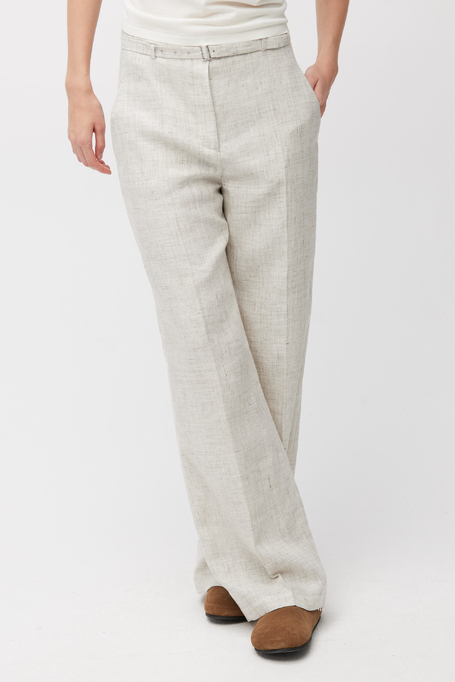 Pantaloni bej largi pentru costum