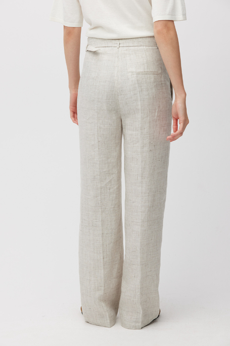 Pantaloni bej largi pentru costum