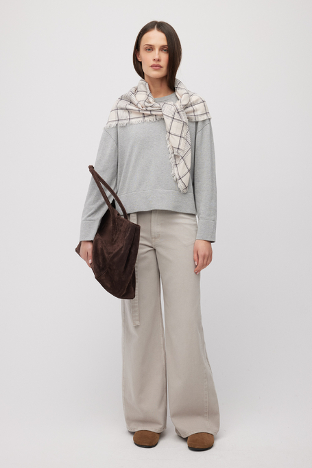 Bluză gri din bumbac și mătase - Patrizia Aryton