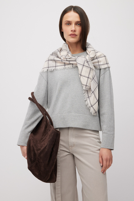 Bluză gri din bumbac și mătase - Patrizia Aryton