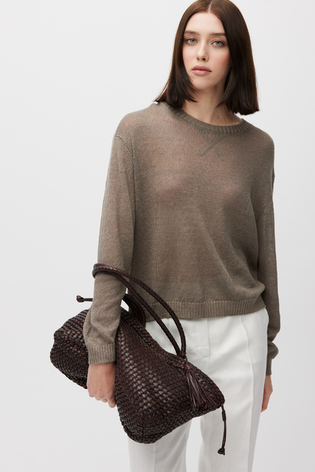 Pulover lejer din in în nuanță de maro estompat