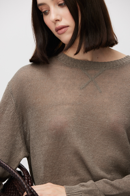 Pulover lejer din in în nuanță de maro estompat