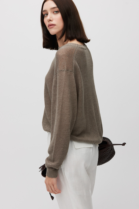 Pulover lejer din in în nuanță de maro estompat