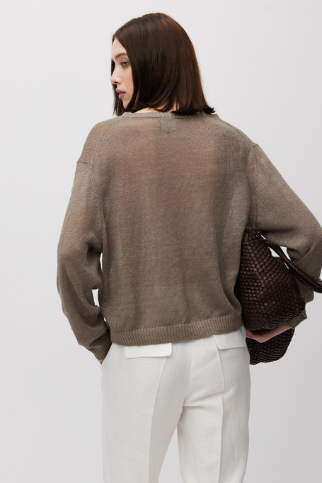 Pulover lejer din in în nuanță de maro estompat