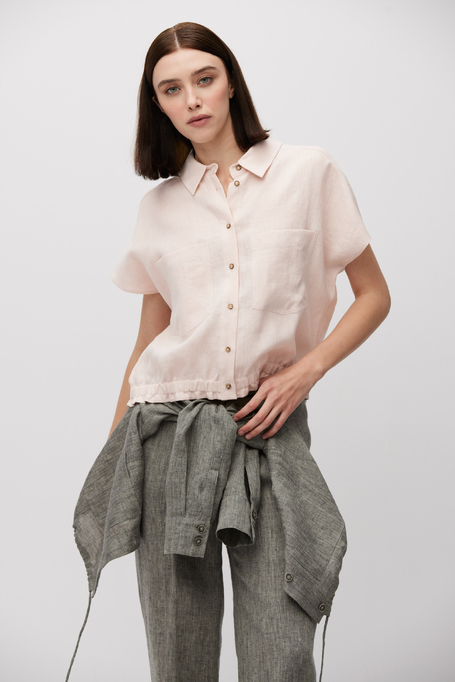 Bluză din in în roz pudrat - Patrizia Aryton