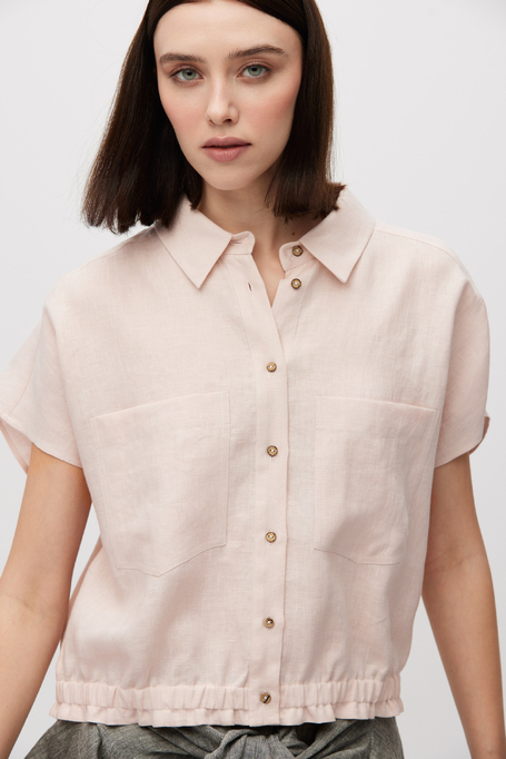 Bluză din in în roz pudrat - Patrizia Aryton