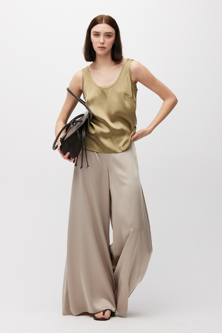 Top verde din mătase