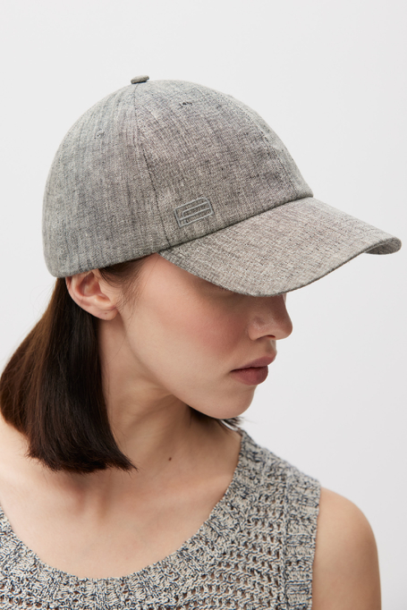 Șapcă gri din in cu cozoroc