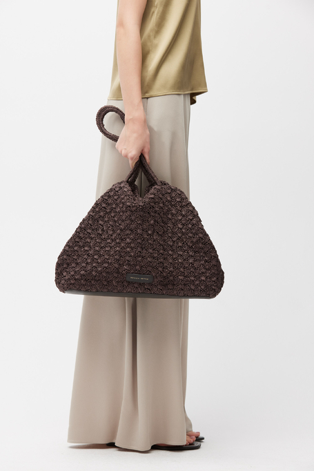 Geantă shopper maro împletită - Patrizia Aryton