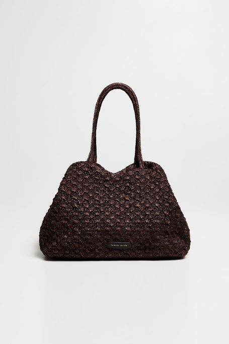 Geantă shopper maro împletită - Patrizia Aryton