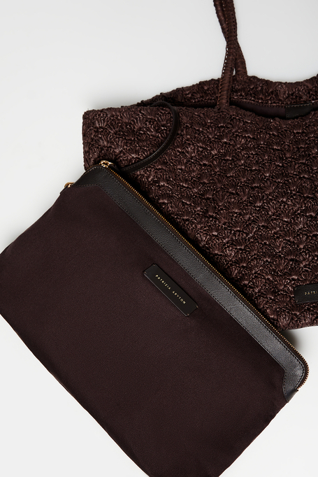 Geantă shopper maro împletită - Patrizia Aryton