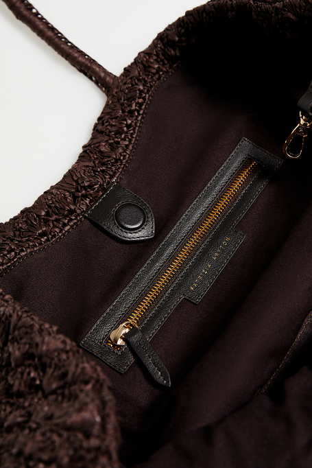 Geantă shopper maro împletită - Patrizia Aryton