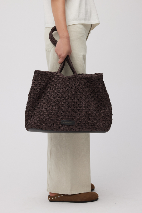 Geantă shopper maro împletită - Patrizia Aryton